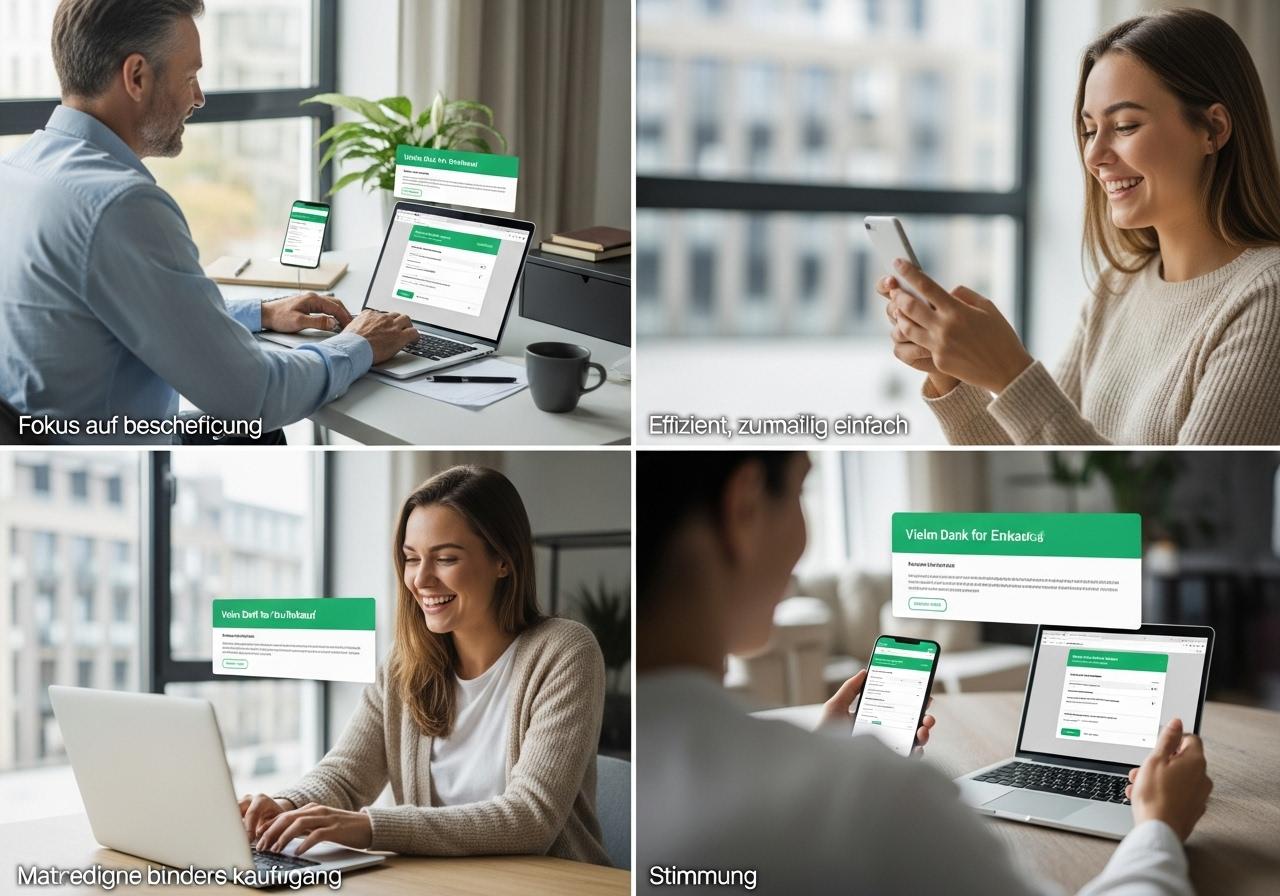 Person nutzt Laptop und Smartphone beim Online Kauf mit optimiertem Checkout Prozess