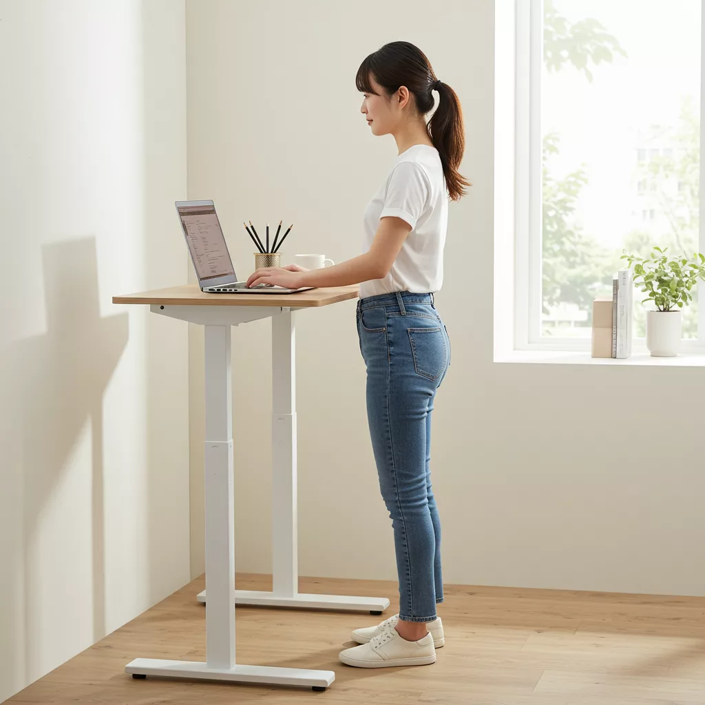 Foto, Stehtisch Büro, **Stehtisch im Büro: Mehr Energie und Produktivität durch dynamisches Arbeiten**, detailreich und rele…