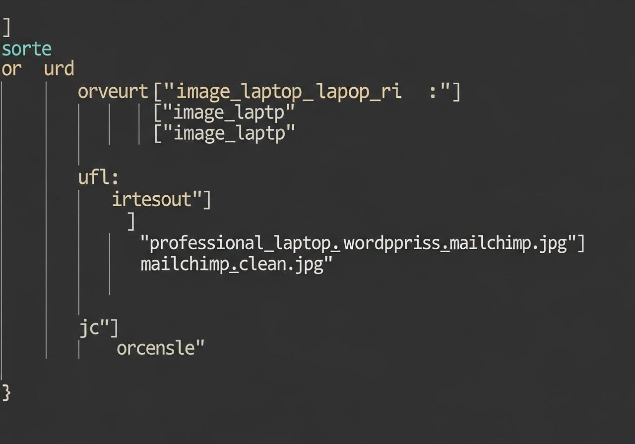 Laptop Bildschirm zeigt WordPress mit Mailchimp Integration auf einem hellen Schreibtisch in moderner Arbeitsumgebung